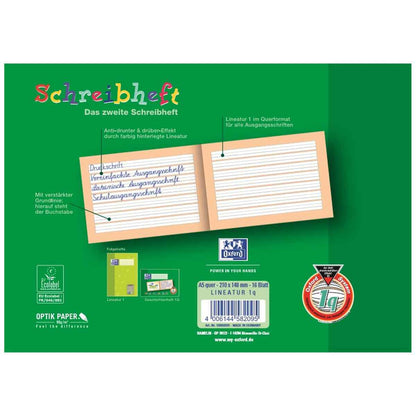 OXFORD Schreiblernheft A5 quer 16 Blatt LIN 1q