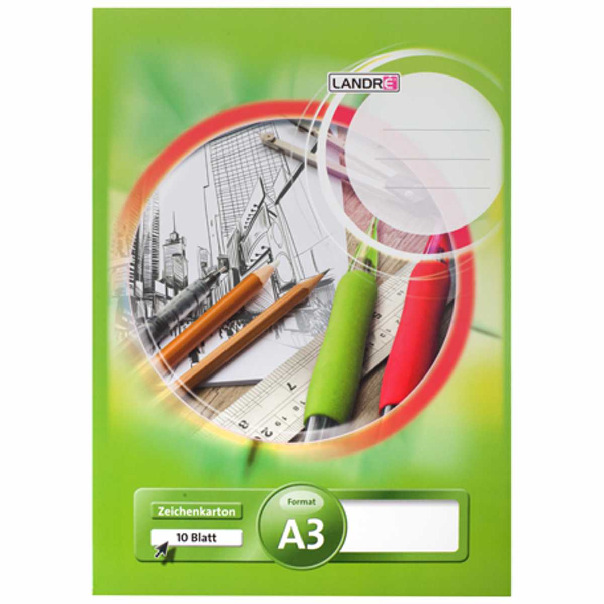 LANDRE Zeichenkartonblock 10 Blatt A3 190g