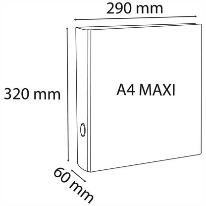 EXACOMPTA Ringbuch 60mm extra breit A4 4-Ring 40mm PP schwarz