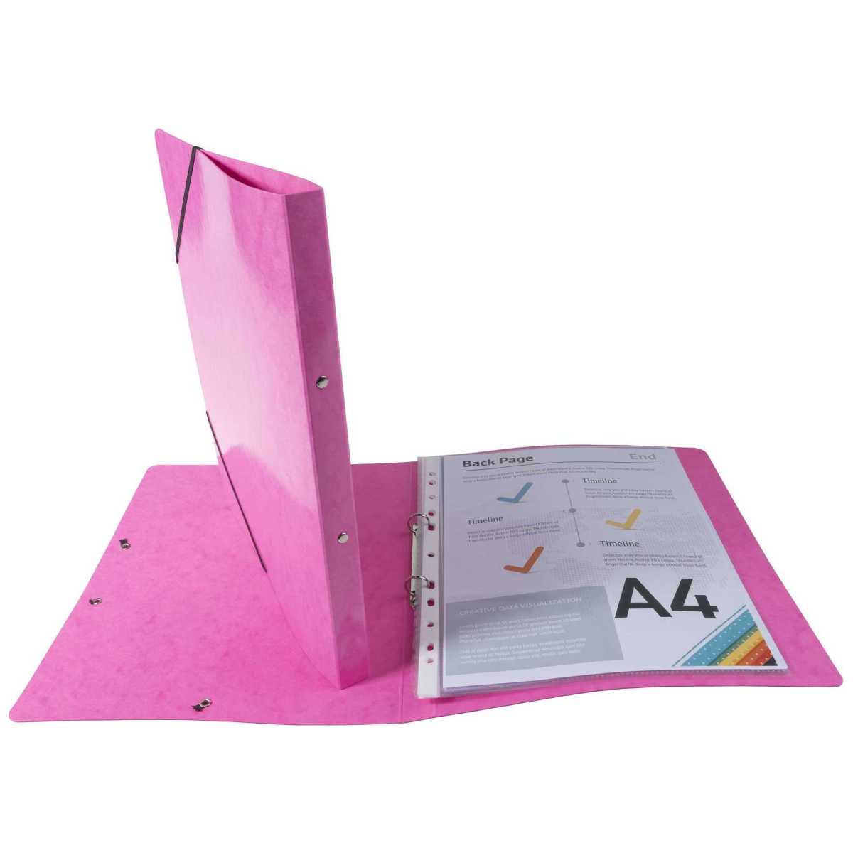 EXACOMPTA Ringbuch Iderama A4 2-Ring 15mm mit Gummizug rosa