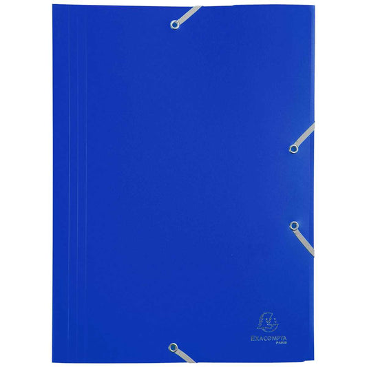 EXACOMPTA Sammelmappe A4 Kunststoff mit Gummi blau