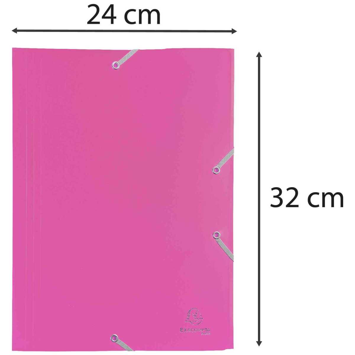 EXACOMPTA Sammelmappe A4 Kunststoff mit Gummi fuchsia