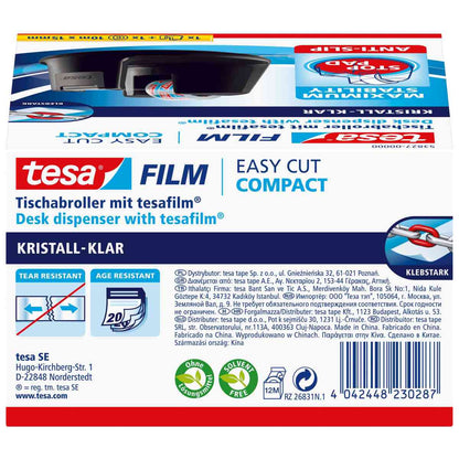 TESA Tischabroller Easy Cut Compact schwarz + 1 Klebefilm