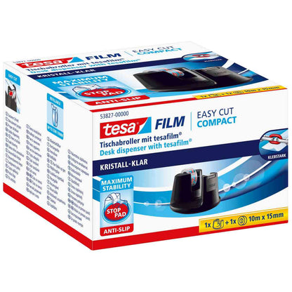 TESA Tischabroller Easy Cut Compact schwarz + 1 Klebefilm
