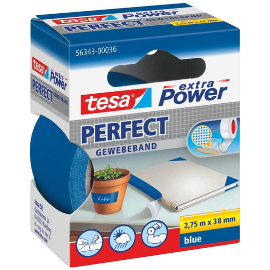 TESA Gewebeband extra Power 56343 38mm x 2,75m blau