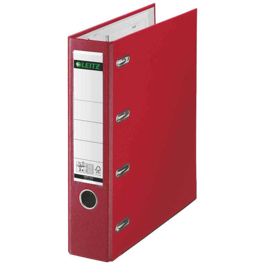 LEITZ Doppelordner Kunststoff (PP) 1012 A4 75mm 2xA5 quer rot