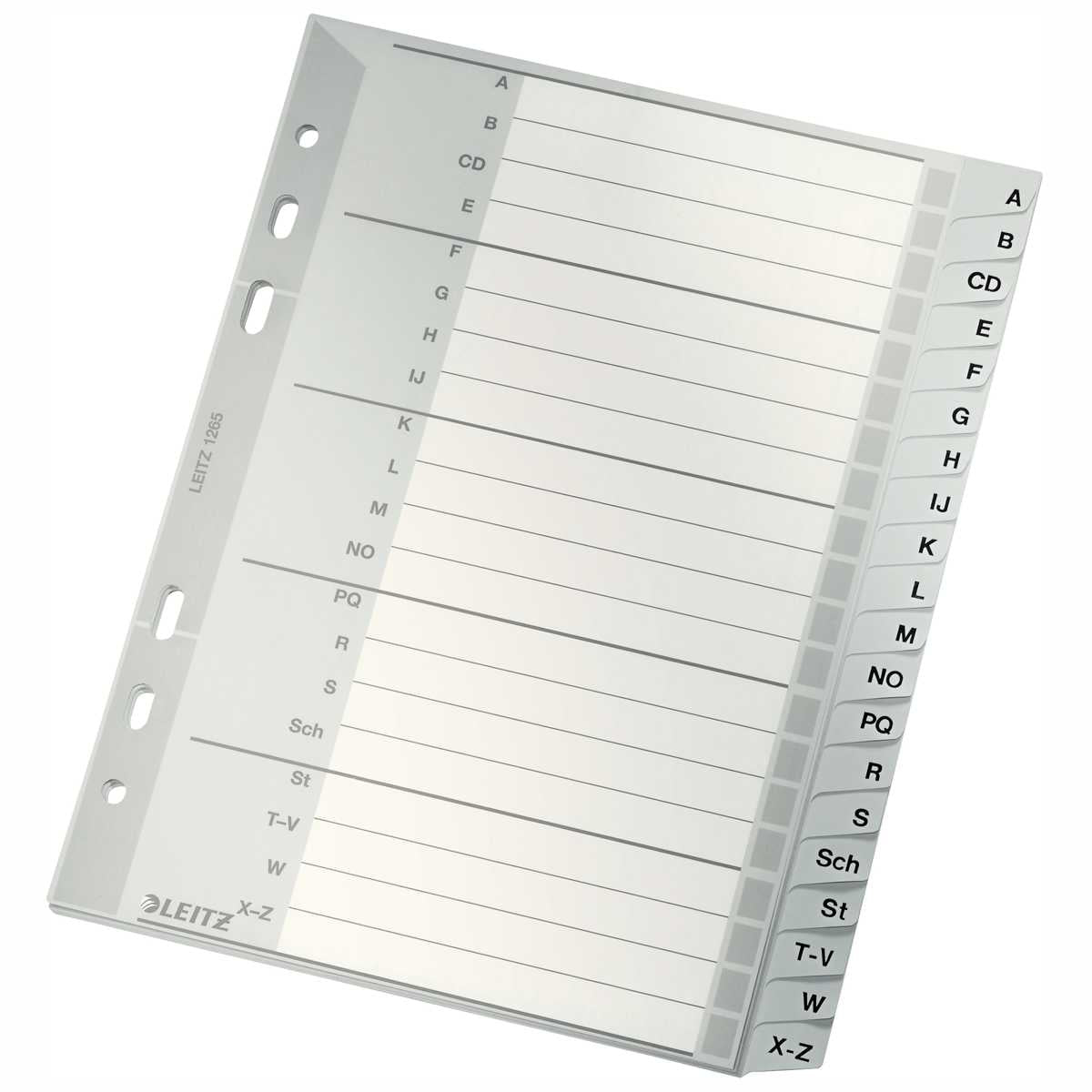 LEITZ Register 1265 A5 PP A-Z, 20-teilig