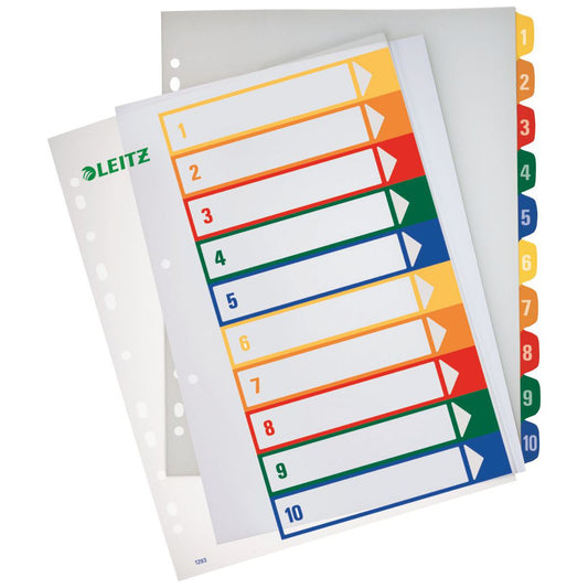 LEITZ Register 1293 A4 1-10 PP 10-teilig bedruckbar