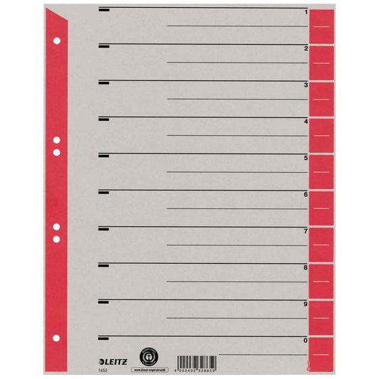 LEITZ Trennblätter 1652 A4 230g Tab rot 100 Stück