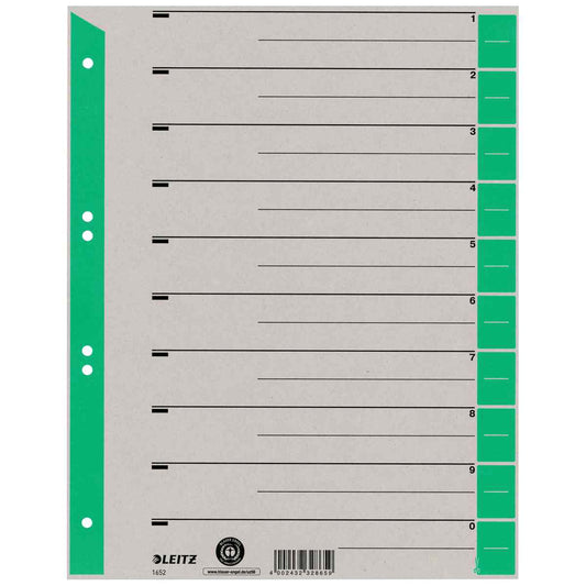 LEITZ Trennblätter 1652 A4 230g Tab grün 100 Stück