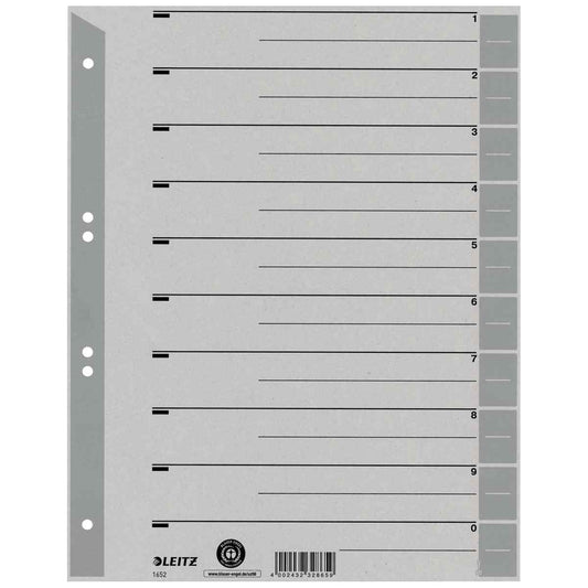 LEITZ Trennblätter 1652 A4 230g Tab grau 100 Stück