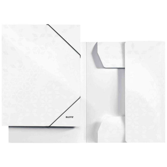 LEITZ Eckspannermappe WOW A4 3982 Karton weiss bis zu 250 Blatt