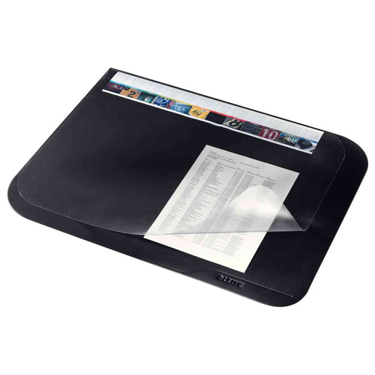 LEITZ Schreibunterlage 5312 Soft-Touch 50x65cm schwarz mit Abeckfolie