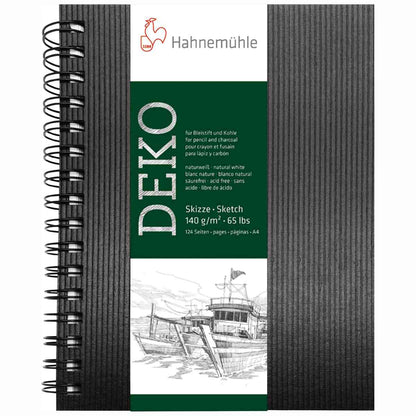 HAHNEMÜHLE Skizzenbuch A4 mit Spirale 140g naturweiss 124 Seiten