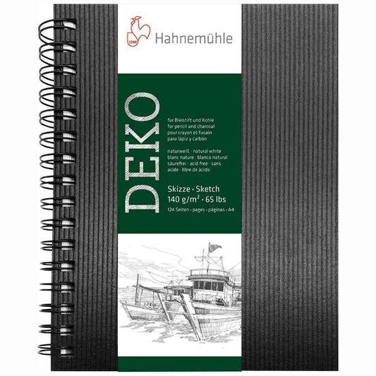 HAHNEMÜHLE Skizzenbuch A4 mit Spirale 140g naturweiss 124 Seiten