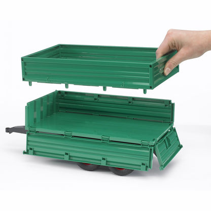 BRUDER 02010 Tandemachs-Transportanhänger mit Aufsteckbordwand