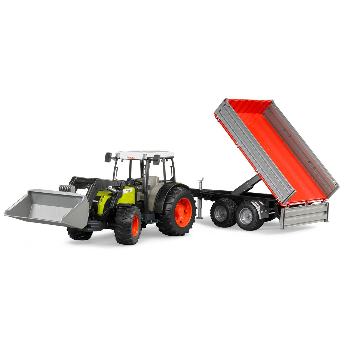 BRUDER 02112 Claas Nectis 267 F mit Frontlader und Bordwandanhänger