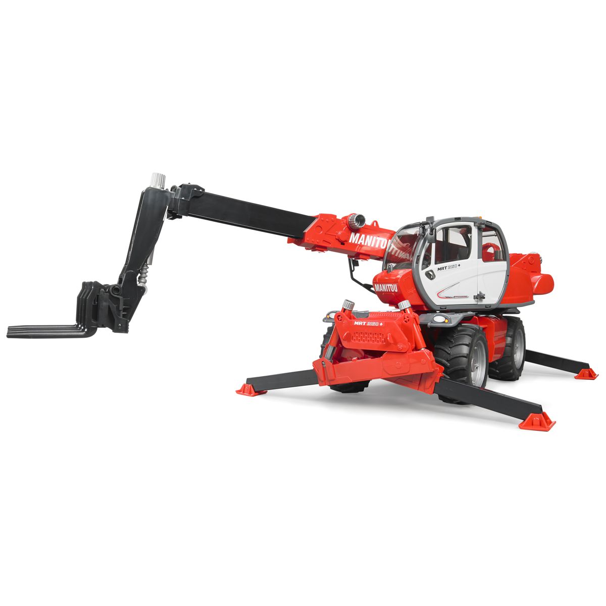 BRUDER 02129 Manitou Teleskopstapler MRT 2150 mit Zubehör
