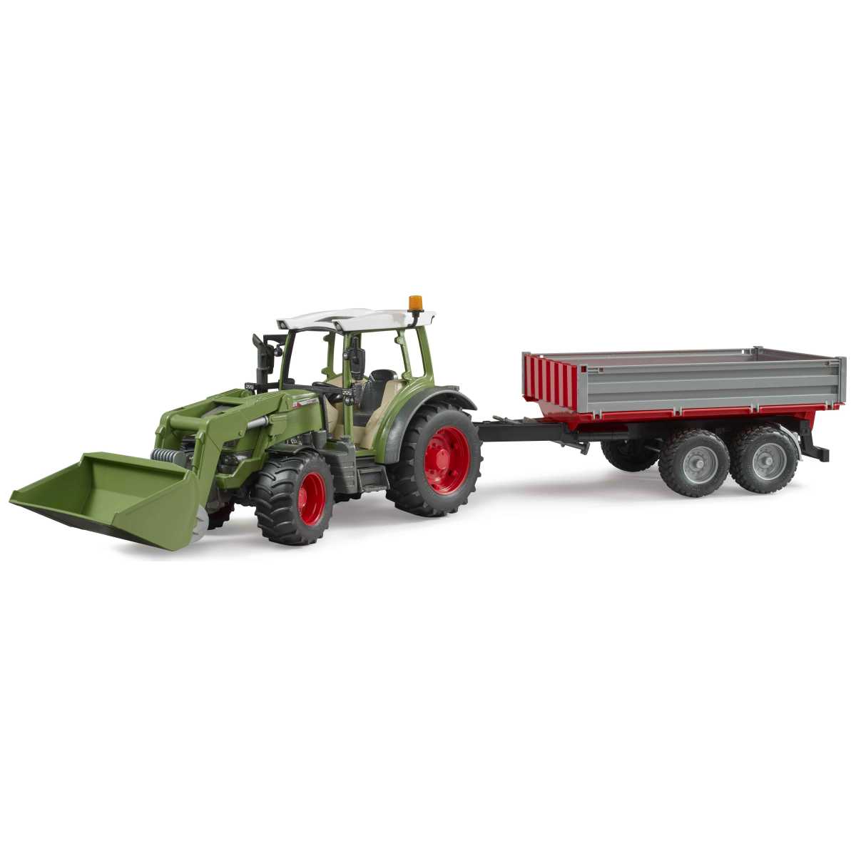 BRUDER 02182 Fendt Vario 211 mit Frontlader und Bordwandanhänger