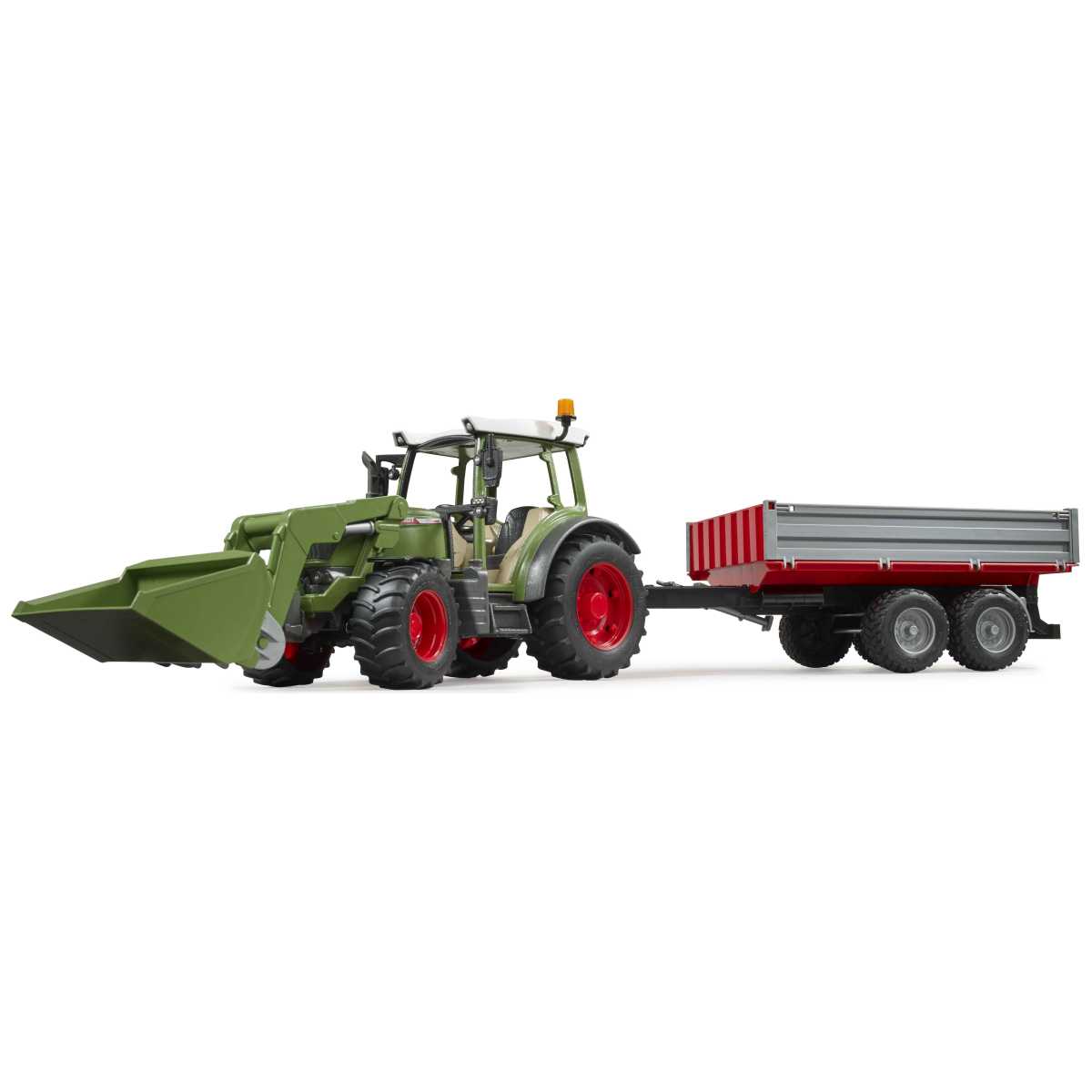 BRUDER 02182 Fendt Vario 211 mit Frontlader und Bordwandanhänger