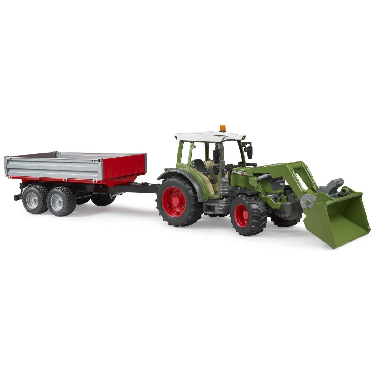 BRUDER 02182 Fendt Vario 211 mit Frontlader und Bordwandanhänger