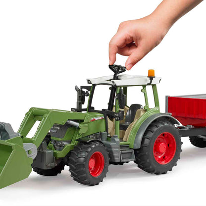 BRUDER 02182 Fendt Vario 211 mit Frontlader und Bordwandanhänger