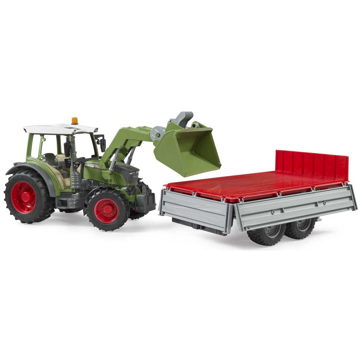 BRUDER 02182 Fendt Vario 211 mit Frontlader und Bordwandanhänger
