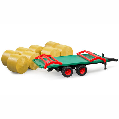 BRUDER 02220 Ballentransportanhänger mit 8 Rundballen