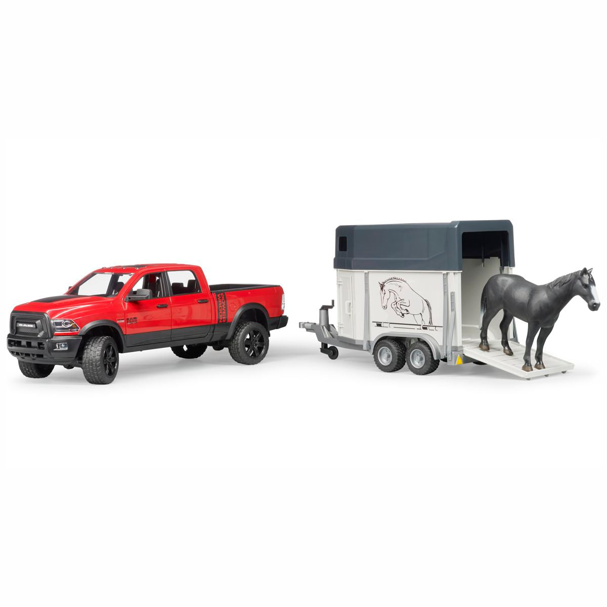 BRUDER 02501 RAM 2500 Power Wagon mit Pferdeanhänger