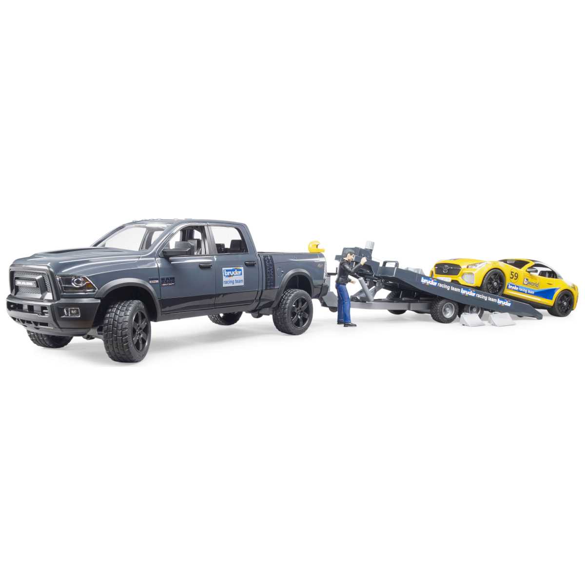 BRUDER 02504 RAM 250 Power Wagon und BRUDER Roadster Racing Team
