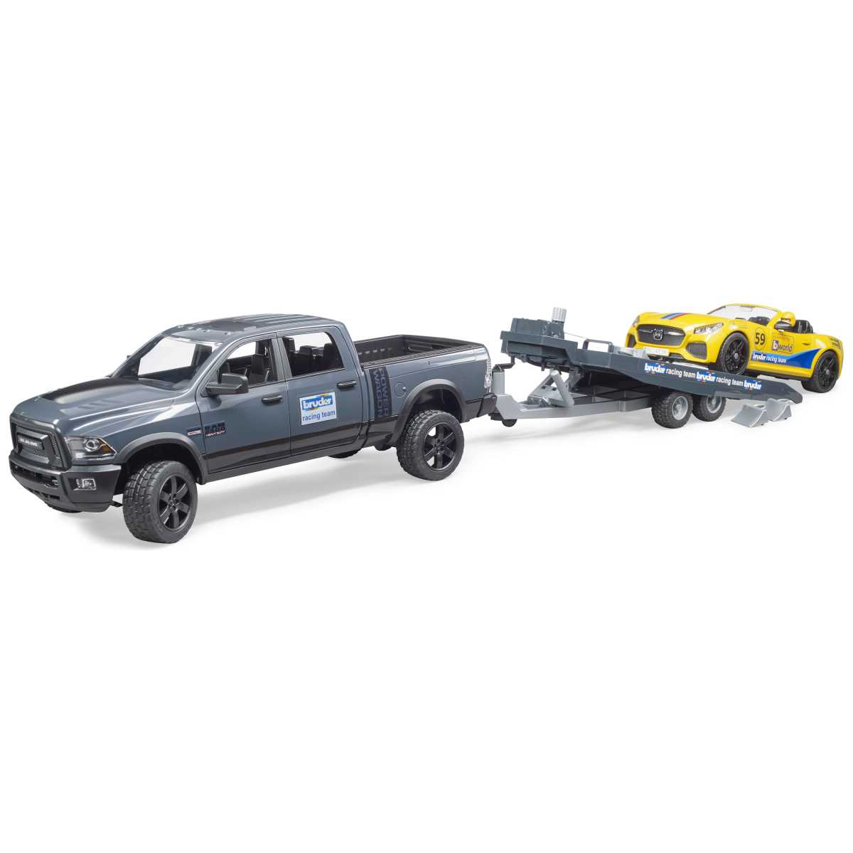 BRUDER 02504 RAM 250 Power Wagon und BRUDER Roadster Racing Team