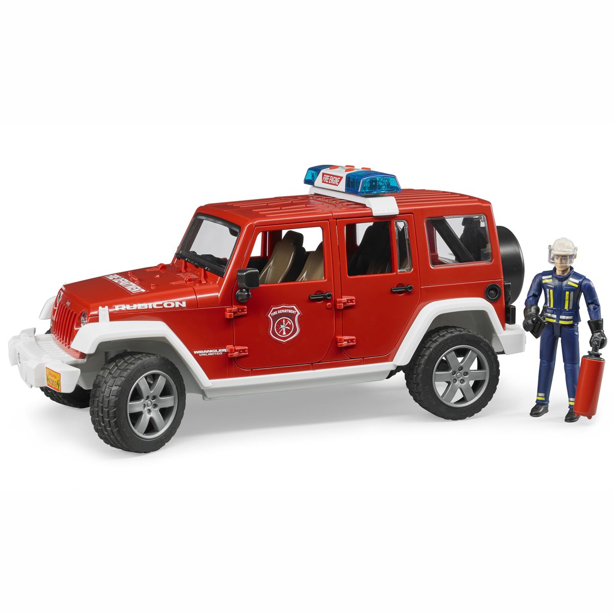 BRUDER 02528 Jeep Wrangler Unlimited Rubicon Feuerwehr
Einsatzfahrzeug mit Figur
