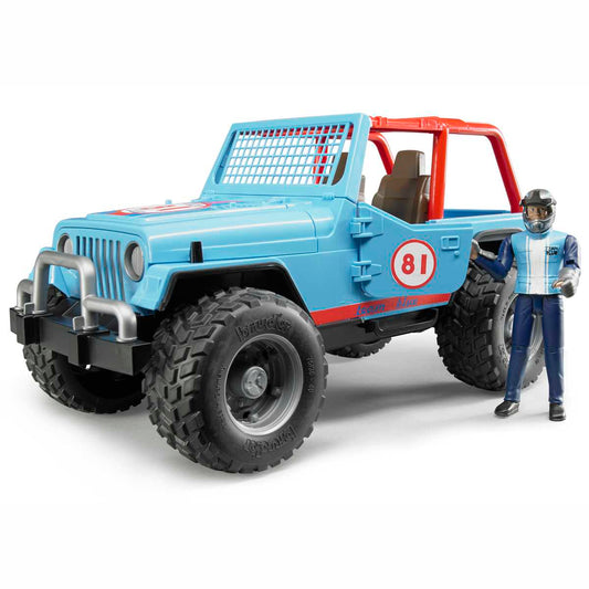 BRUDER 02541 Jeep Cross Country Racer blau mit Rennfahrer