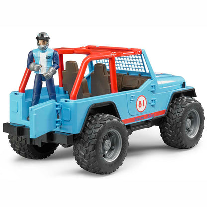 BRUDER 02541 Jeep Cross Country Racer blau mit Rennfahrer