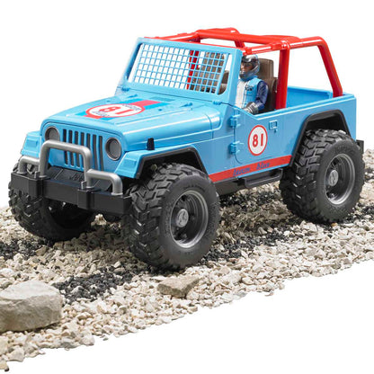 BRUDER 02541 Jeep Cross Country Racer blau mit Rennfahrer