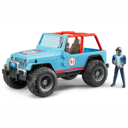 BRUDER 02541 Jeep Cross Country Racer blau mit Rennfahrer