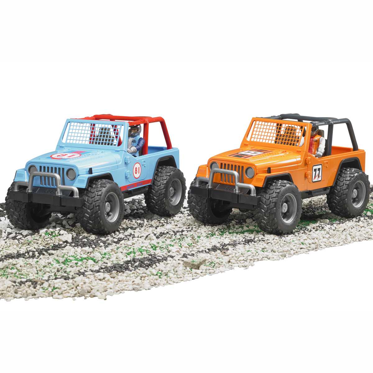 BRUDER 02541 Jeep Cross Country Racer blau mit Rennfahrer