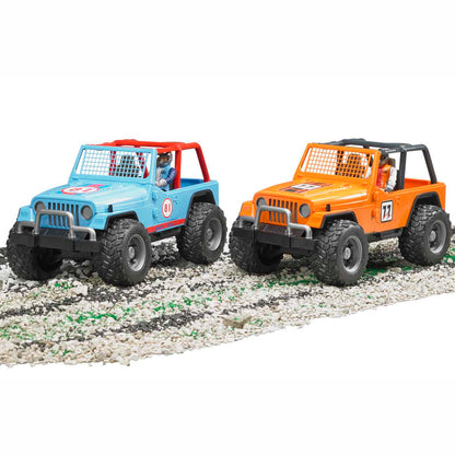 BRUDER 02541 Jeep Cross Country Racer blau mit Rennfahrer