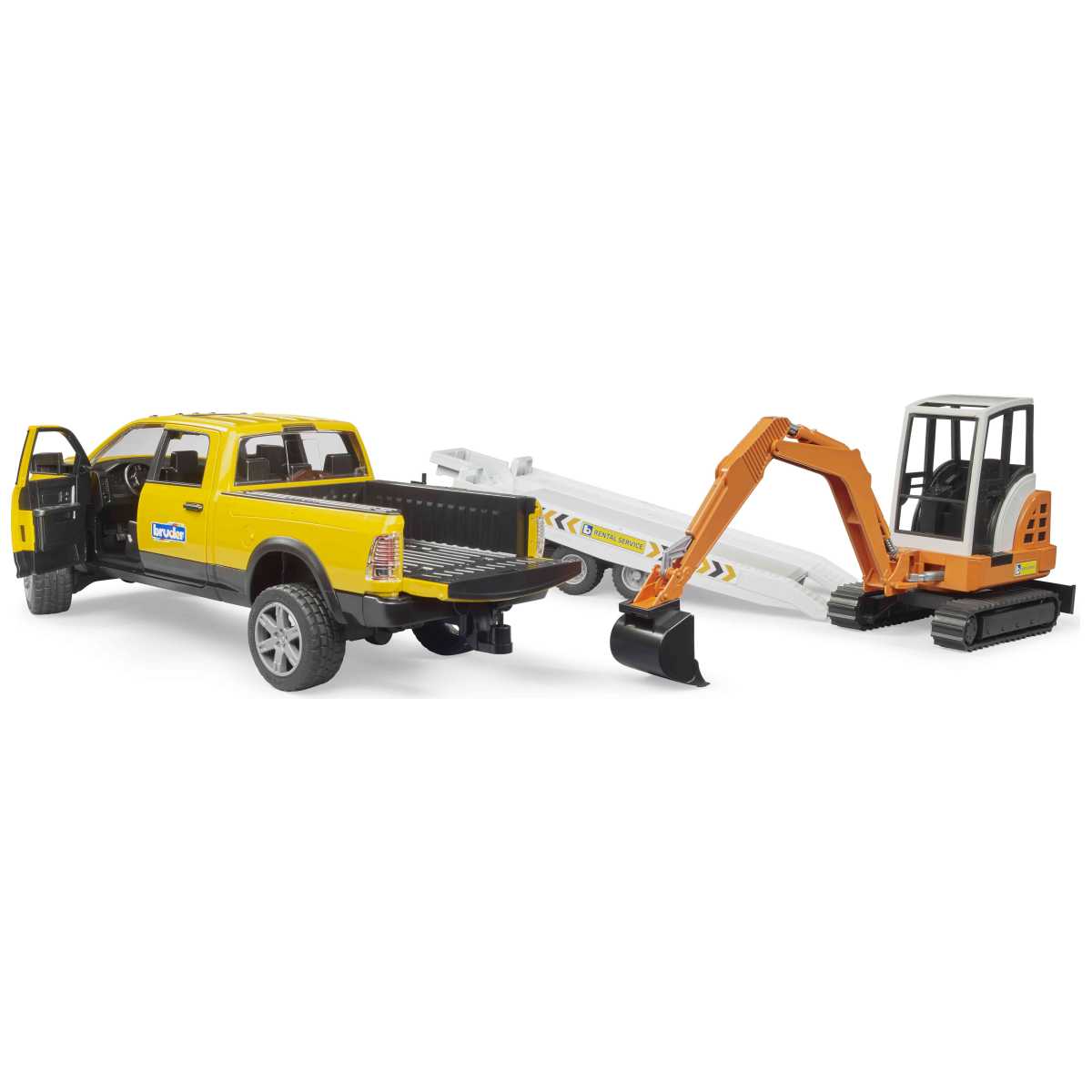 BRUDER 02546 RAM Rental mit Minibagger