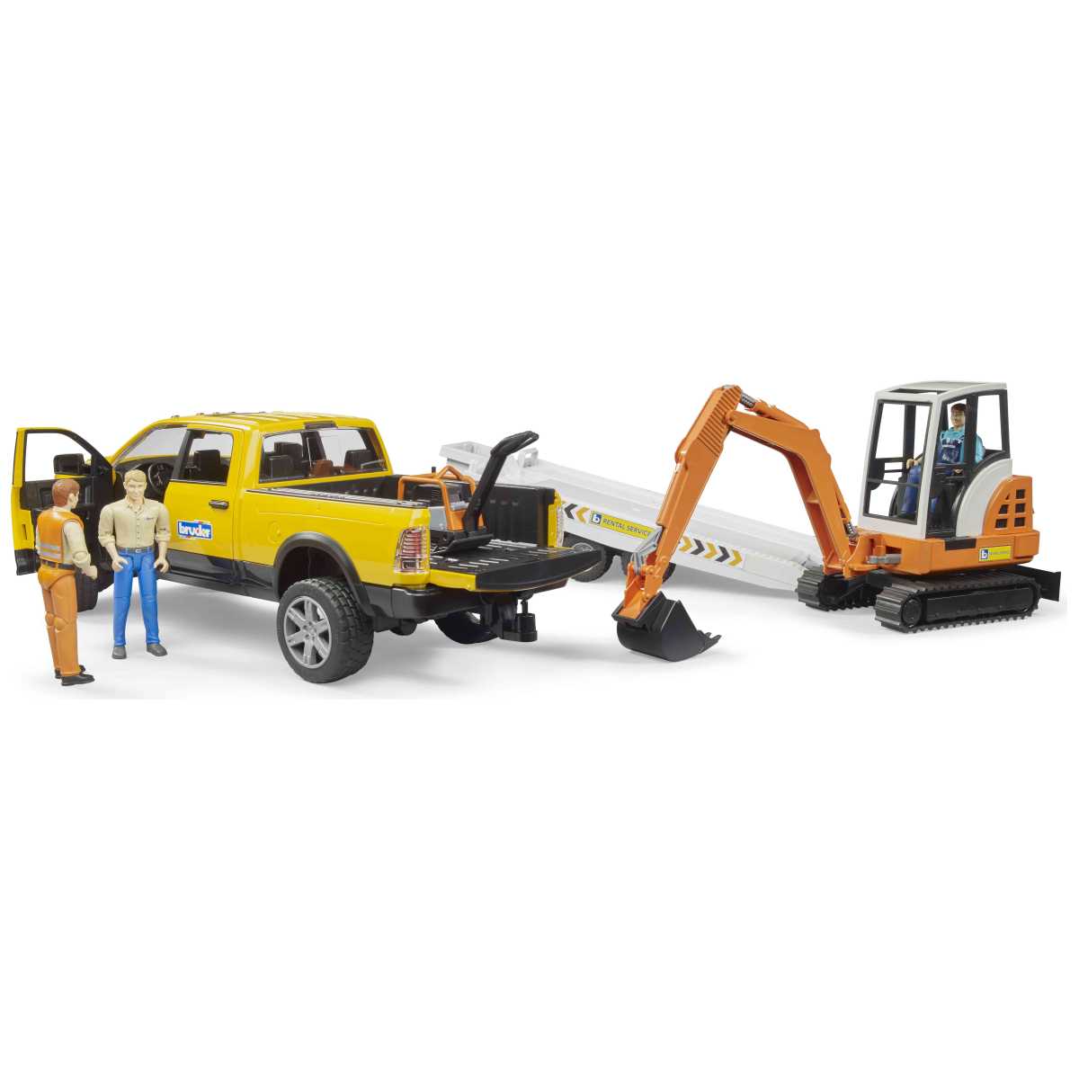 BRUDER 02546 RAM Rental mit Minibagger