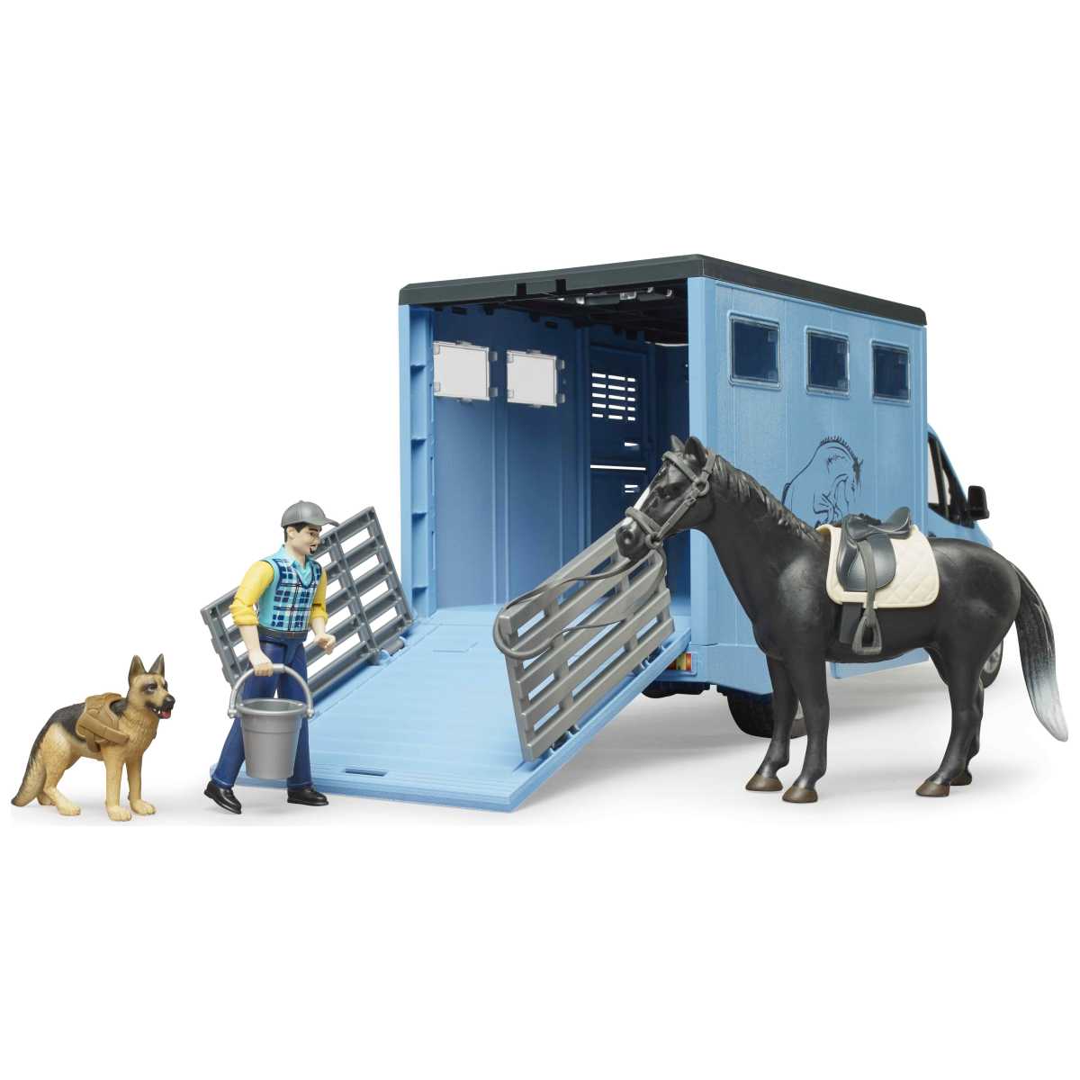 BRUDER 02674 MB Sprinter Tiertransporter mit 1 Pferd