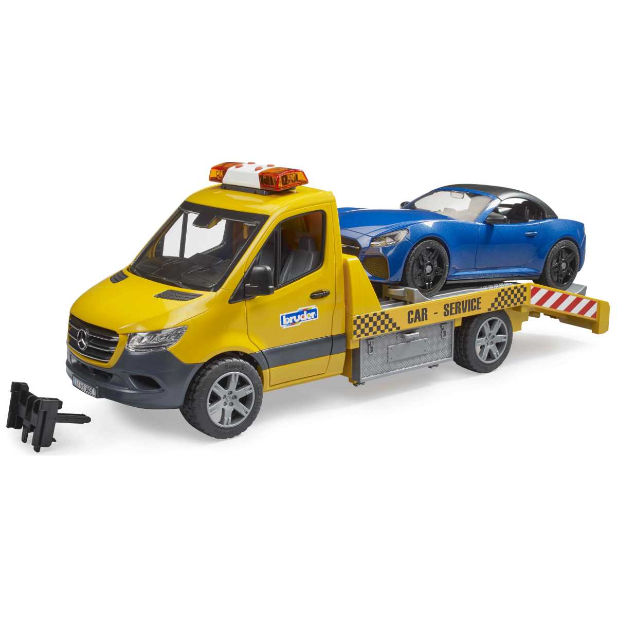BRUDER 02675 MB Sprinter Autotransporter m. Light + Sound Modul 
und BRUDER Roadster
