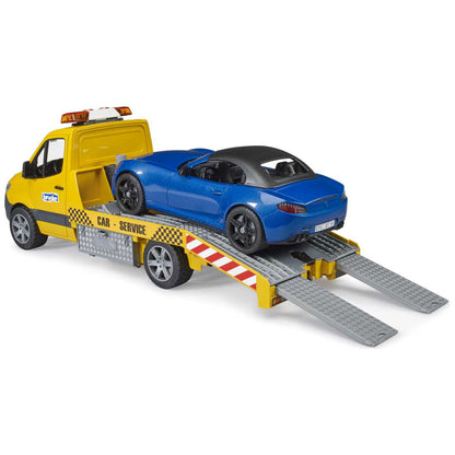 BRUDER 02675 MB Sprinter Autotransporter m. Light + Sound Modul 
und BRUDER Roadster

