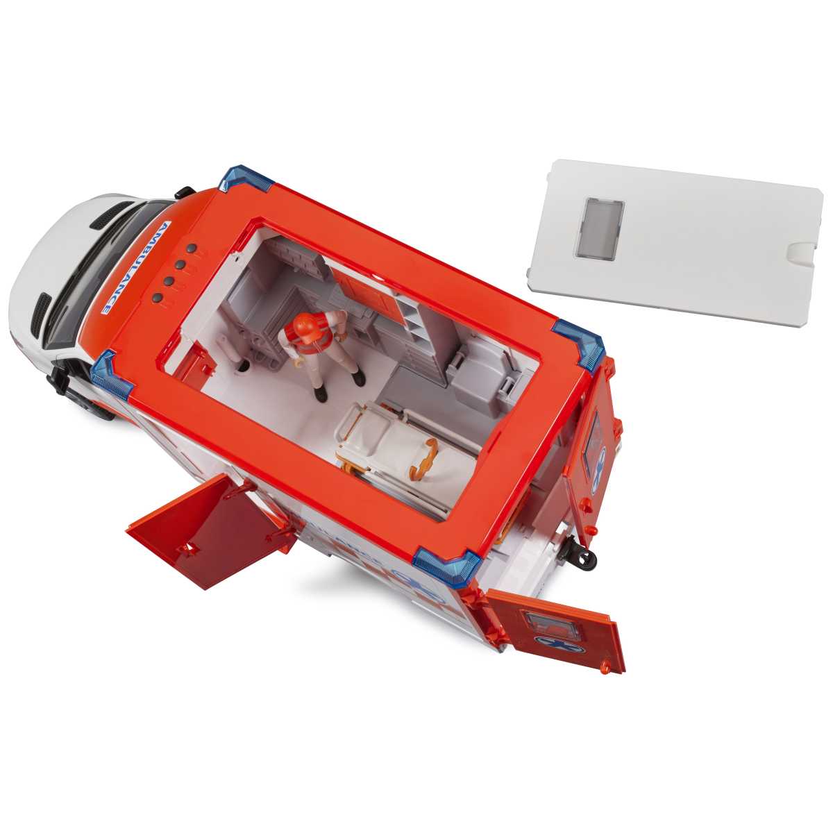BRUDER 02676 MB Sprinter Ambulanz mit Fahrer und 
Light + Sound Modul
