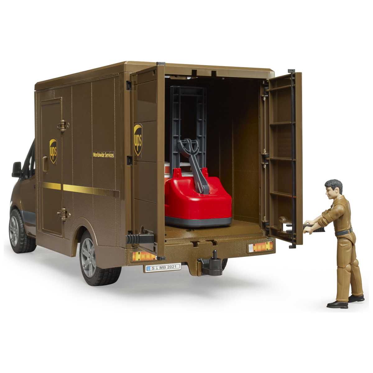 BRUDER 02678 MB Sprinter UPS mit Fahrer und Zubehör