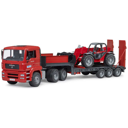 BRUDER 02774 MAN TGA Tieflader und Manitou Teleskoplader MLT 633