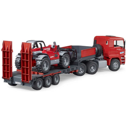 BRUDER 02774 MAN TGA Tieflader und Manitou Teleskoplader MLT 633