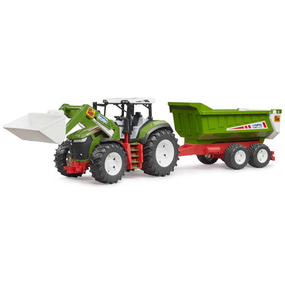 BRUDER 03452 ROADMAX Traktor mit Frontlader und Kippanhänger