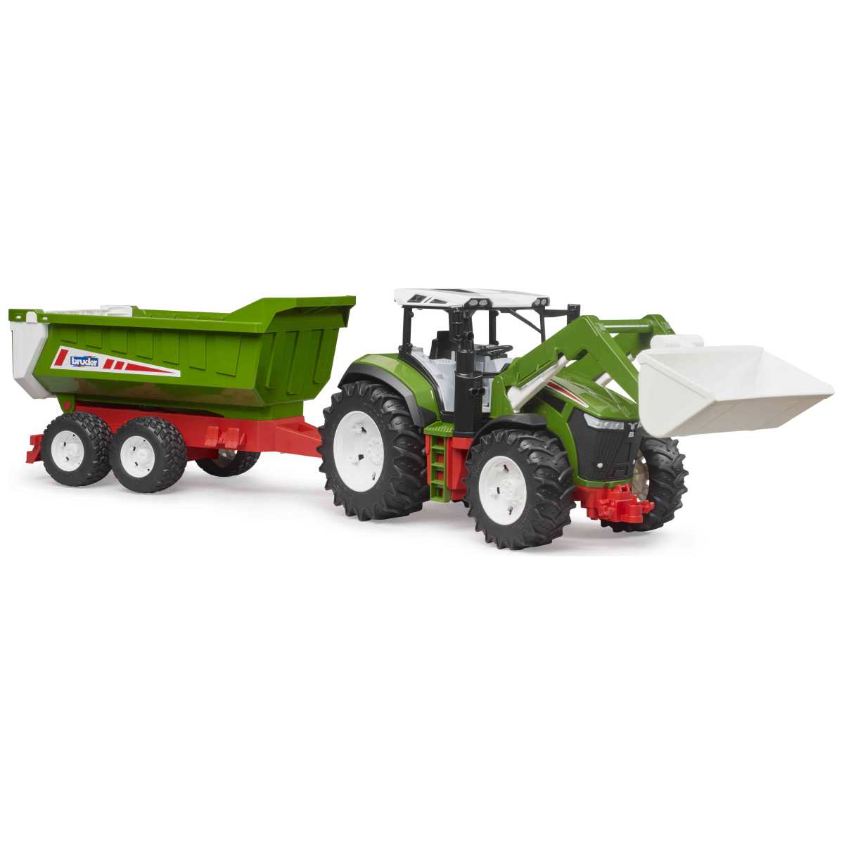 BRUDER 03452 ROADMAX Traktor mit Frontlader und Kippanhänger