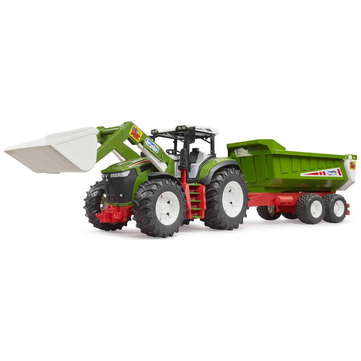 BRUDER 03452 ROADMAX Traktor mit Frontlader und Kippanhänger